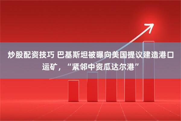 炒股配资技巧 巴基斯坦被曝向美国提议建造港口运矿，“紧邻中资瓜达尔港”